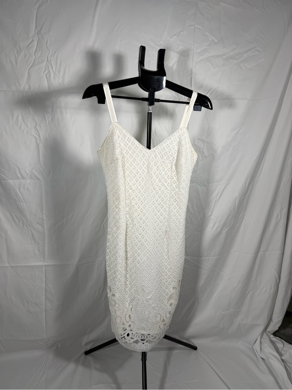 White House Black Market White Lace Midi Dress